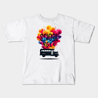 Silhouette Of A School Bus, School Roll Kids T-Shirt